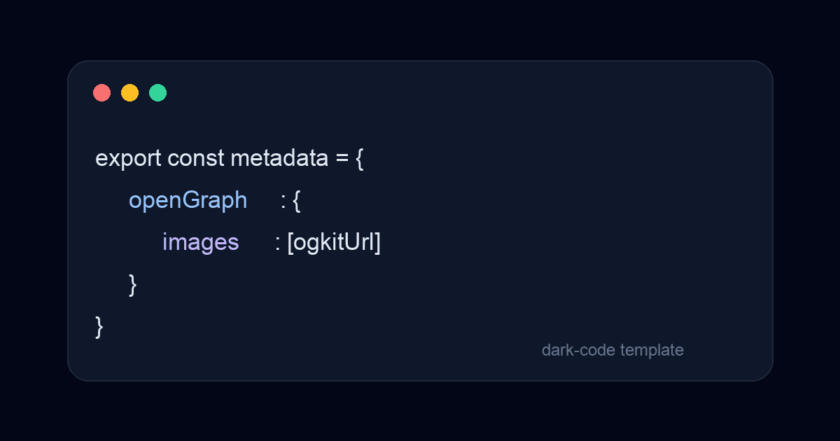 Developer code social preview image generated by OGKit